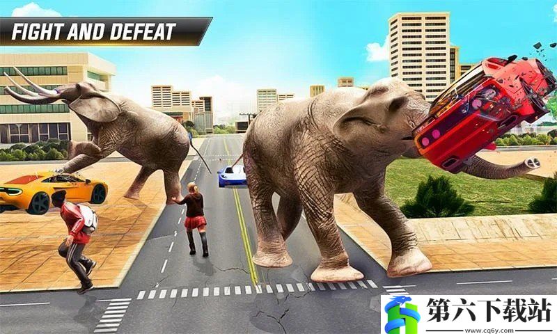 愤怒的大象城市攻击